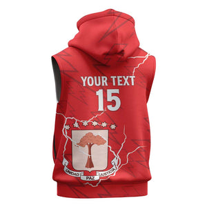 Custom Equatorial Guinea Football Sleeveless Hoodie Go Champions - Red Version - African Pride