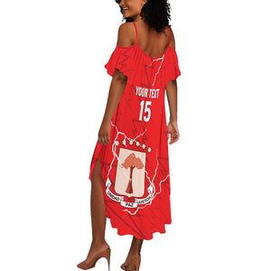 Custom Equatorial Guinea Football Summer Maxi Dress Go Champions - Red Version