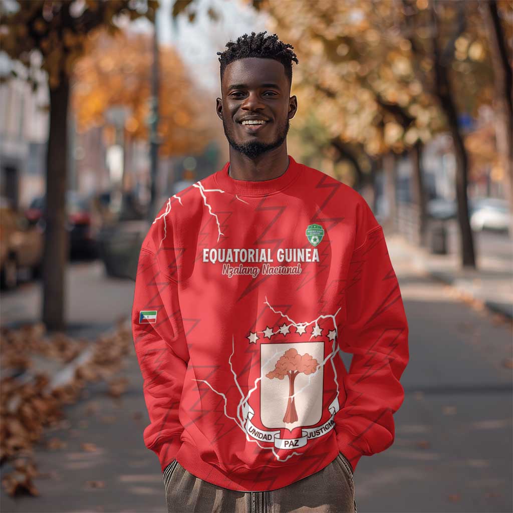 Custom Equatorial Guinea Football Sweatshirt Go Champions - Red Version