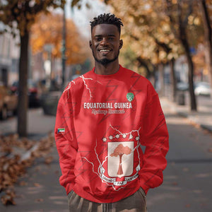 Custom Equatorial Guinea Football Sweatshirt Go Champions - Red Version
