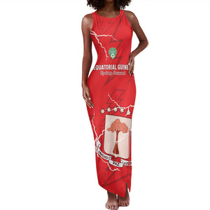 Custom Equatorial Guinea Football Tank Maxi Dress Go Champions - Red Version