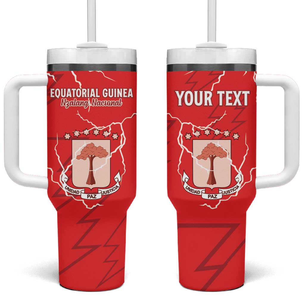 Custom Equatorial Guinea Football Tumbler With Handle Go Champions - Red Version