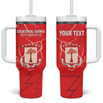 Custom Equatorial Guinea Football Tumbler With Handle Go Champions - Red Version