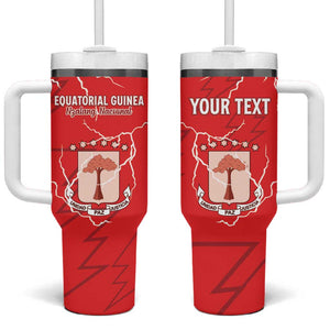 Custom Equatorial Guinea Football Tumbler With Handle Go Champions - Red Version