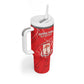 Custom Equatorial Guinea Football Tumbler With Handle Go Champions - Red Version