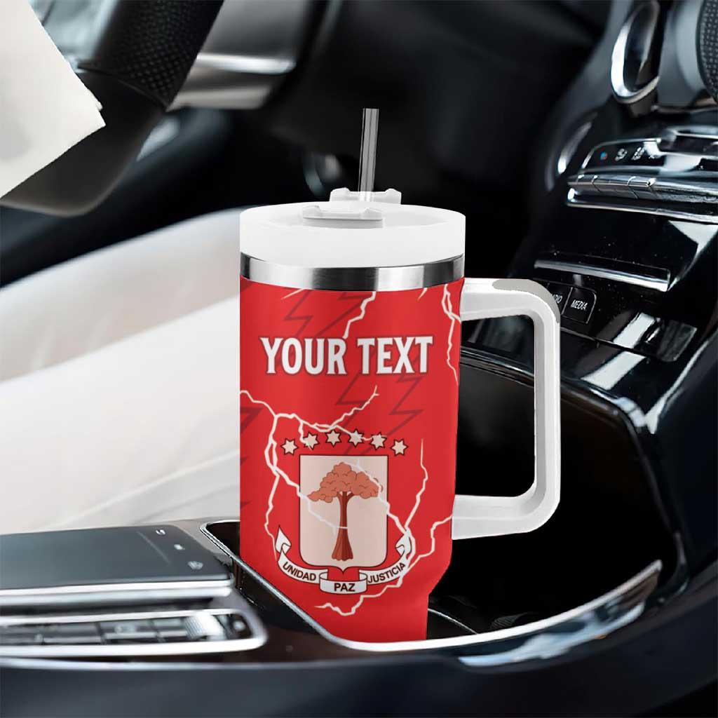 Custom Equatorial Guinea Football Tumbler With Handle Go Champions - Red Version