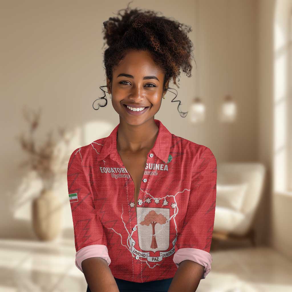 Custom Equatorial Guinea Football Women Casual Shirt Go Champions - Red Version