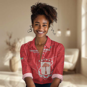 Custom Equatorial Guinea Football Women Casual Shirt Go Champions - Red Version