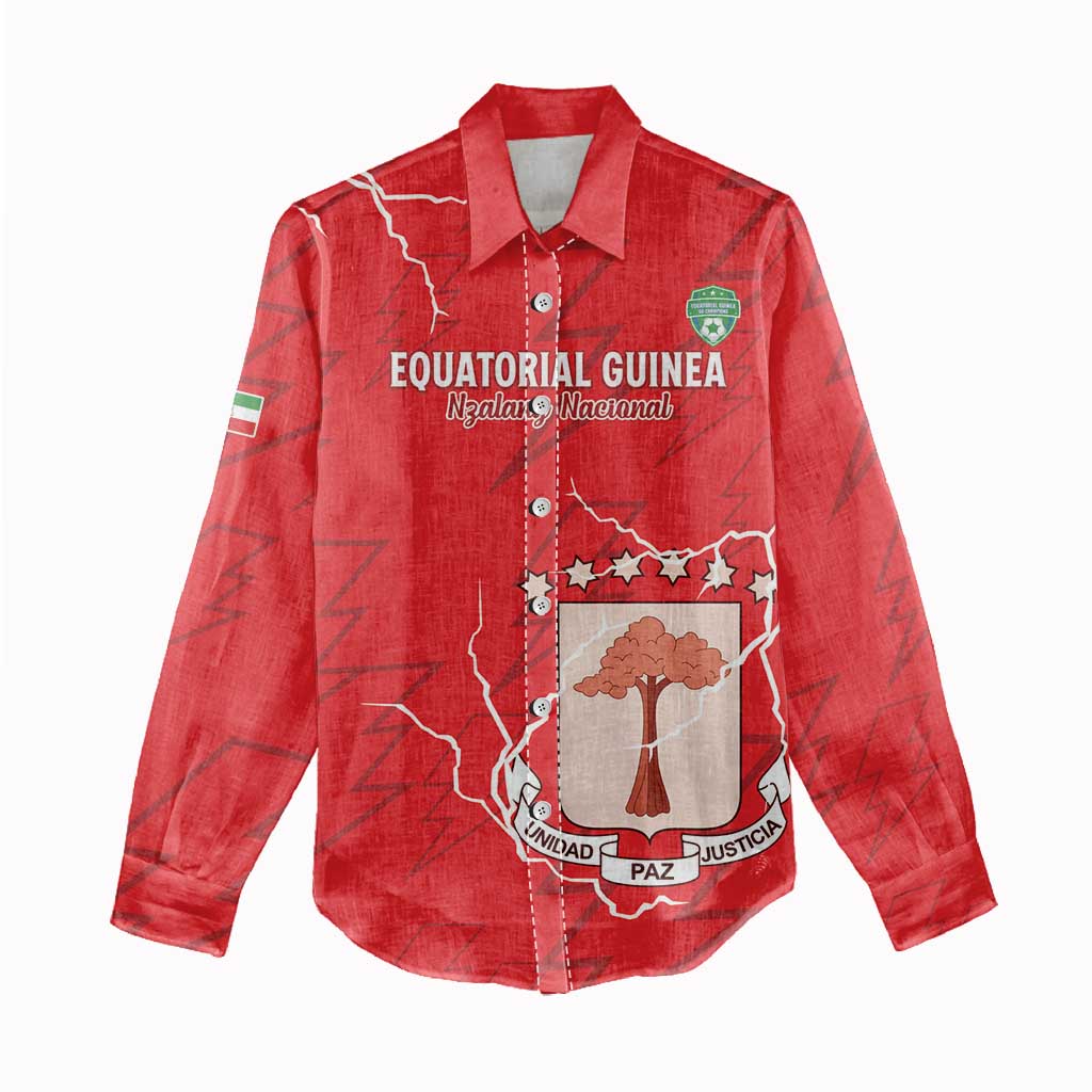 Custom Equatorial Guinea Football Women Casual Shirt Go Champions - Red Version