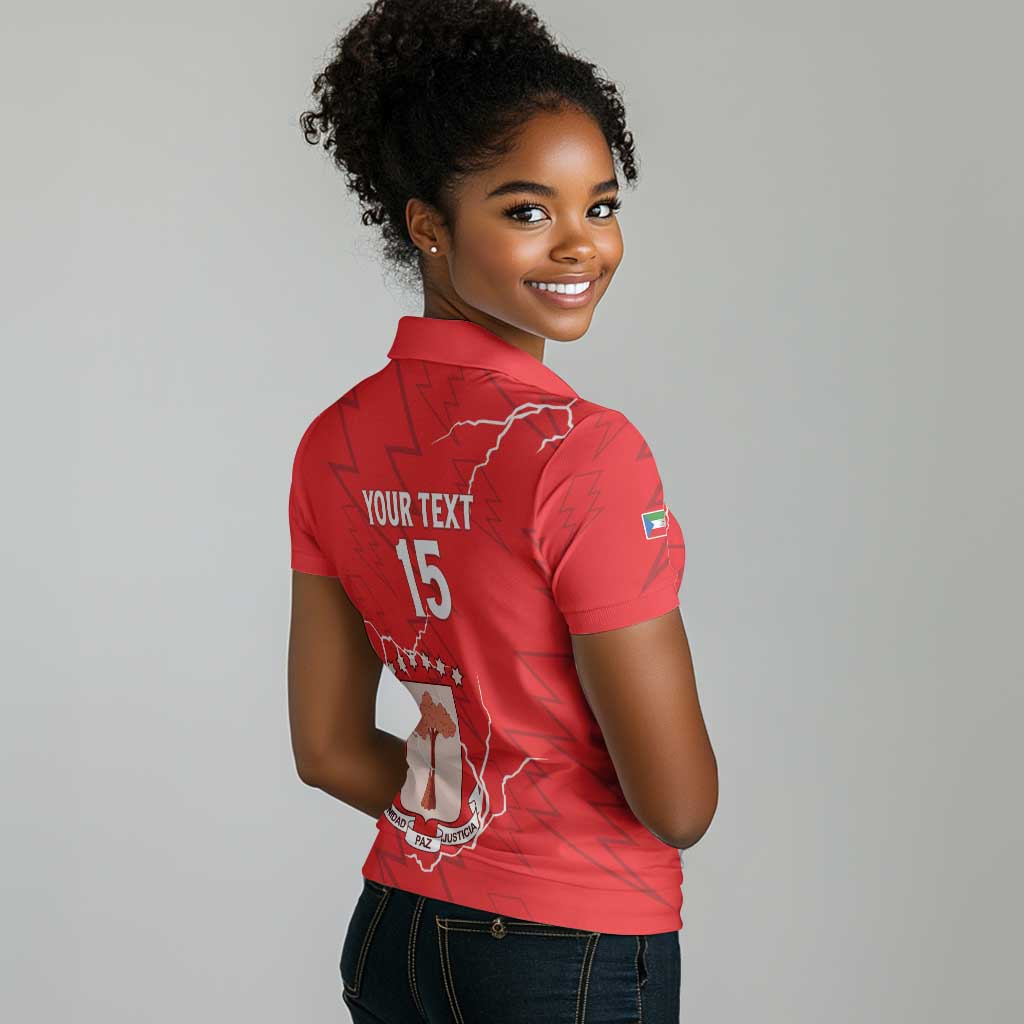 Custom Equatorial Guinea Football Women Polo Shirt Go Champions - Red Version