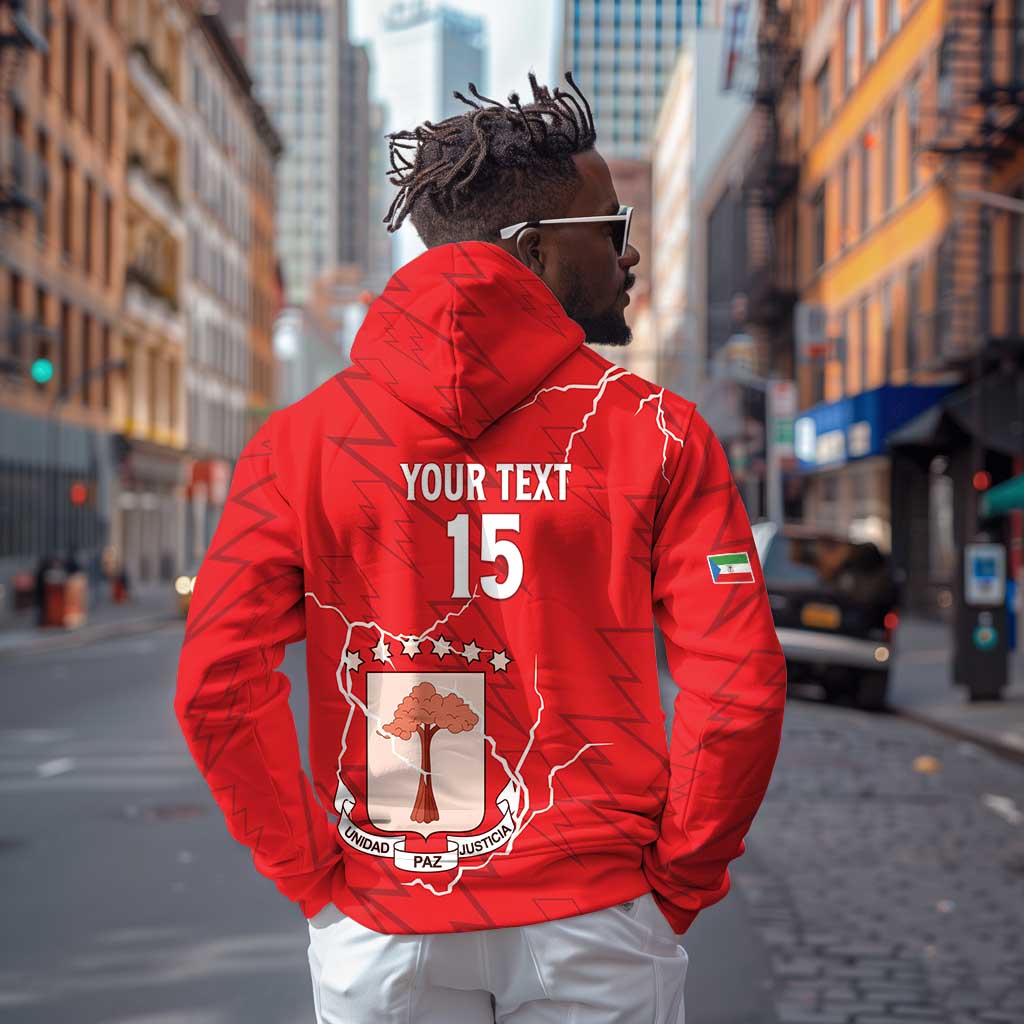 Custom Equatorial Guinea Football Zip Hoodie Go Champions - Red Version
