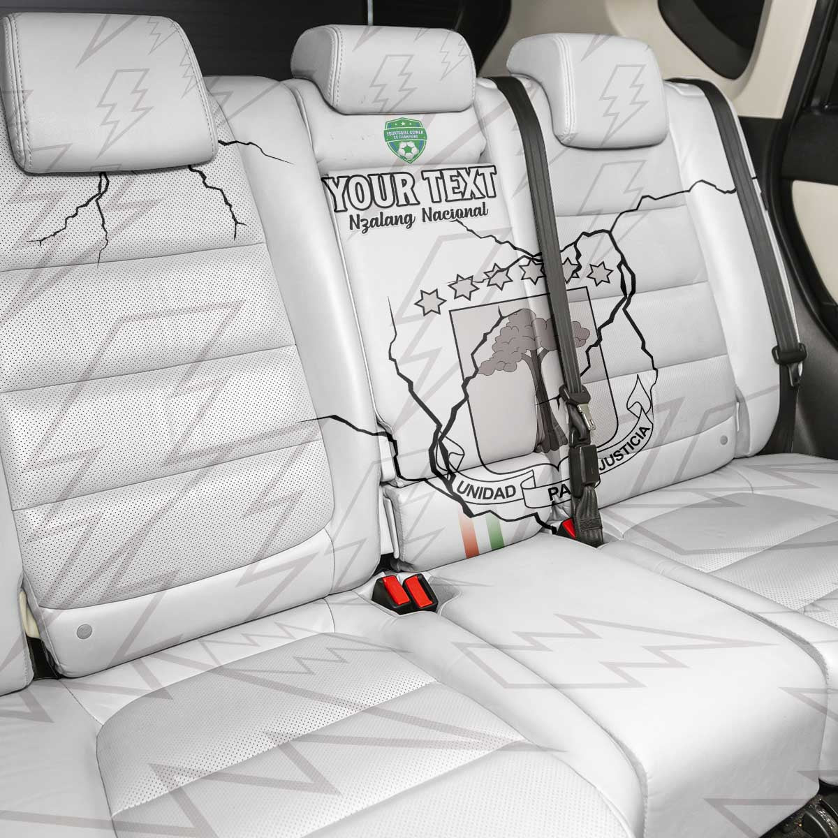 Custom Equatorial Guinea Football Back Car Seat Cover Go Champions - White Version