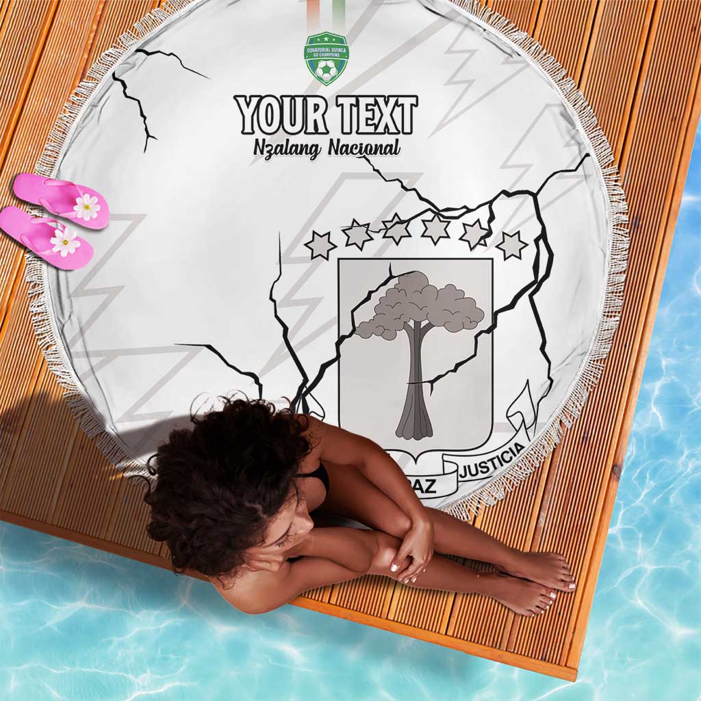 Custom Equatorial Guinea Football Beach Blanket Go Champions - White Version
