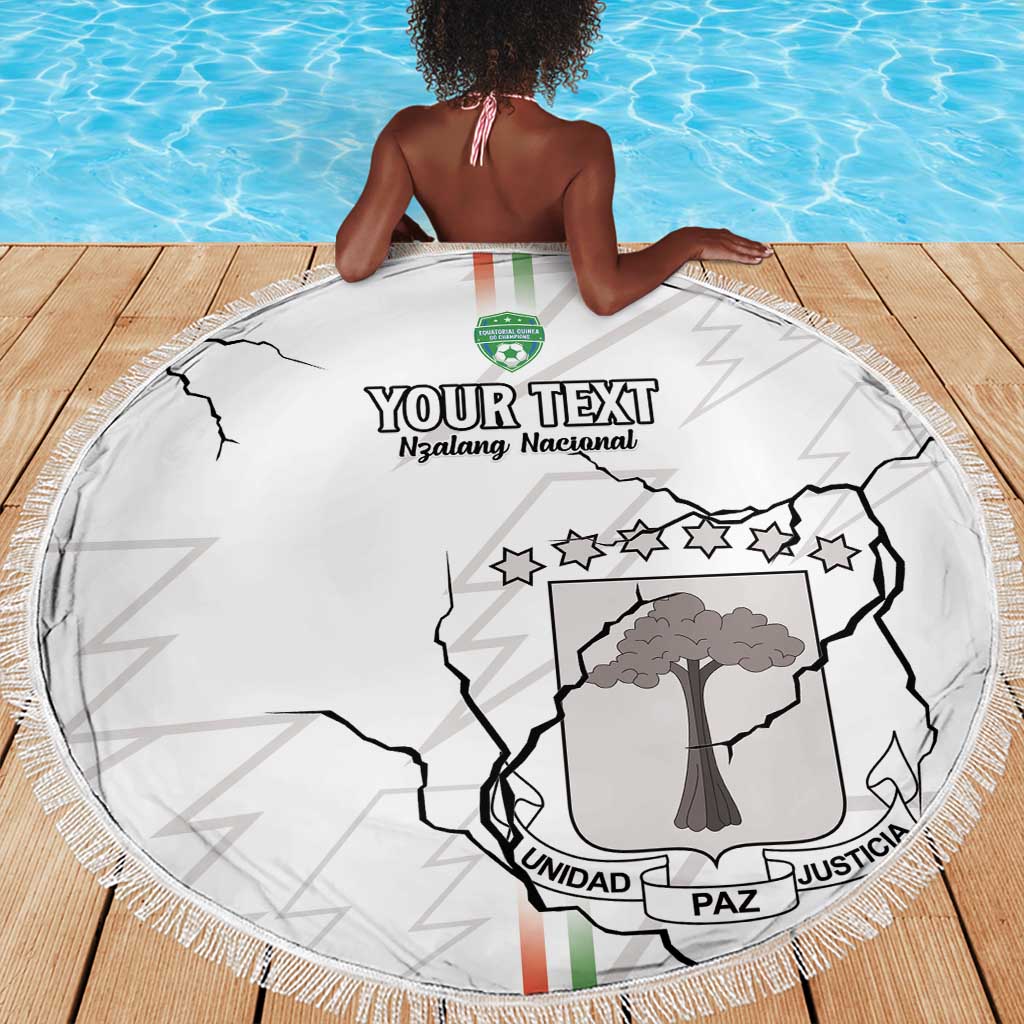 Custom Equatorial Guinea Football Beach Blanket Go Champions - White Version