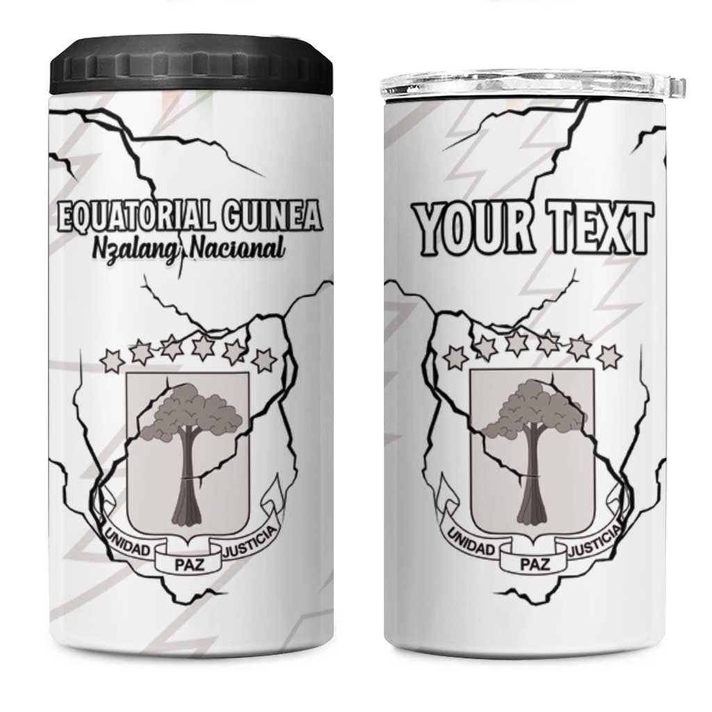 Custom Equatorial Guinea Football 4 in 1 Can Cooler Tumbler Go Champions - White Version