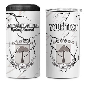 Custom Equatorial Guinea Football 4 in 1 Can Cooler Tumbler Go Champions - White Version