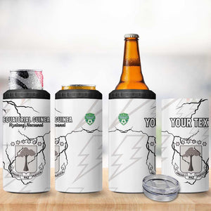 Custom Equatorial Guinea Football 4 in 1 Can Cooler Tumbler Go Champions - White Version