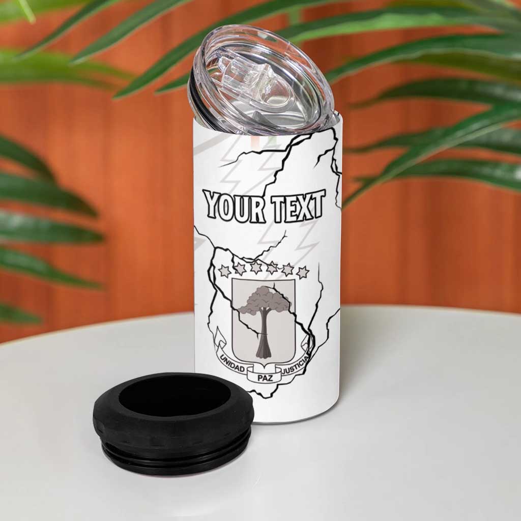 Custom Equatorial Guinea Football 4 in 1 Can Cooler Tumbler Go Champions - White Version