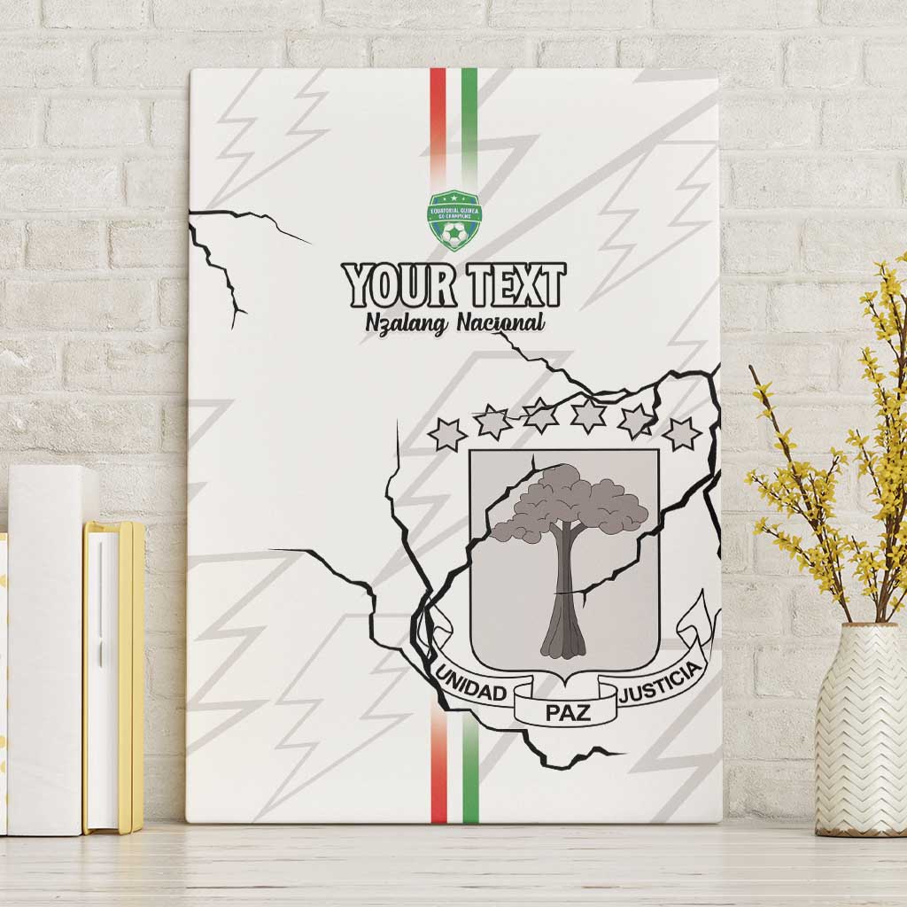 Custom Equatorial Guinea Football Canvas Wall Art Go Champions - White Version