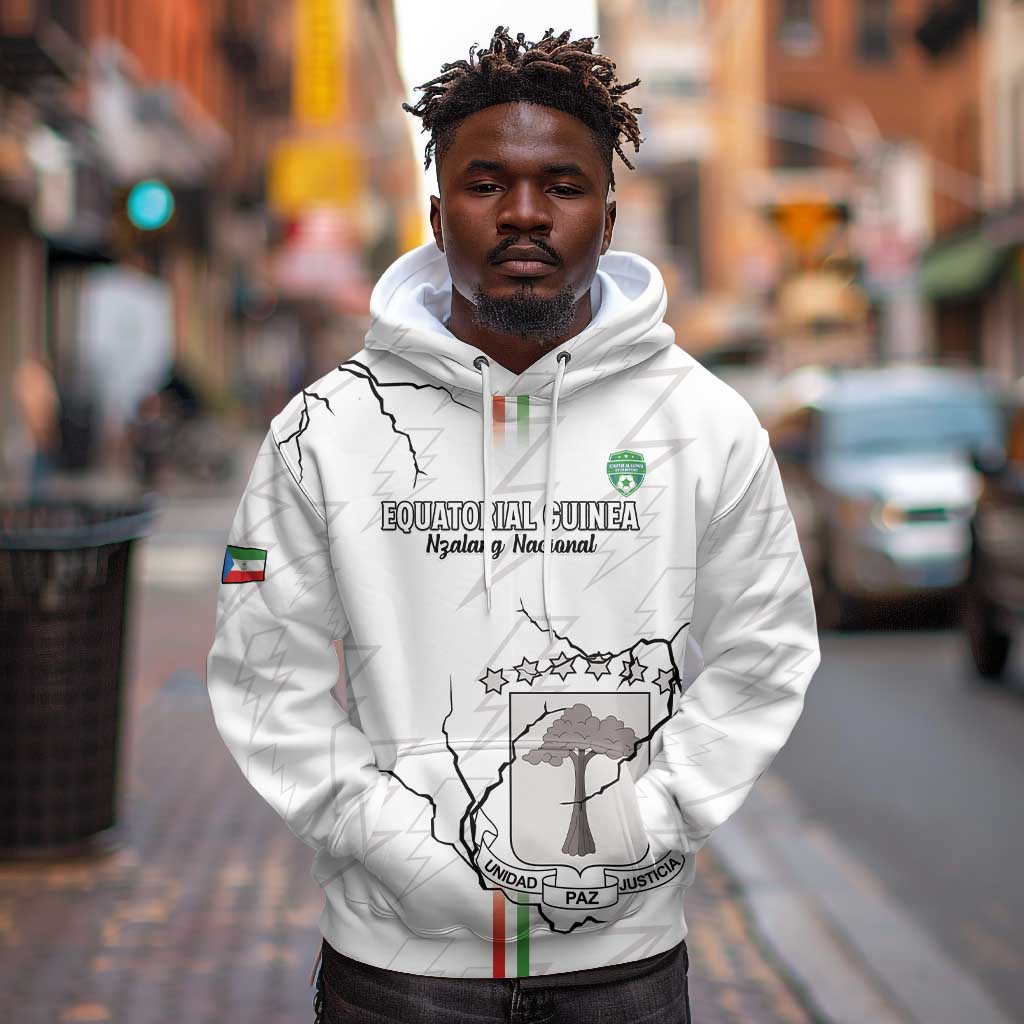 Custom Equatorial Guinea Football Hoodie Go Champions - White Version