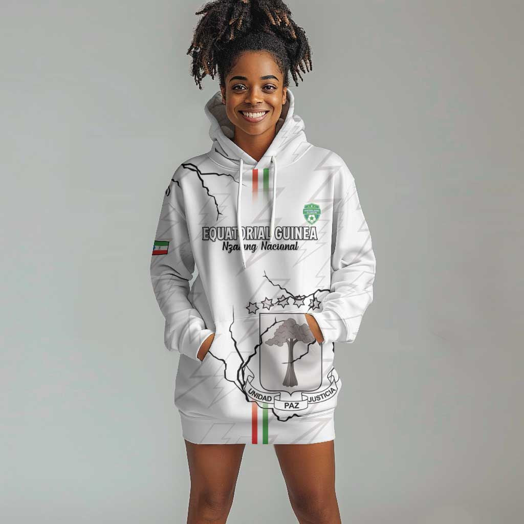 Custom Equatorial Guinea Football Hoodie Dress Go Champions - White Version
