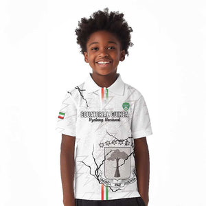 Custom Equatorial Guinea Football Kid Polo Shirt Go Champions - White Version