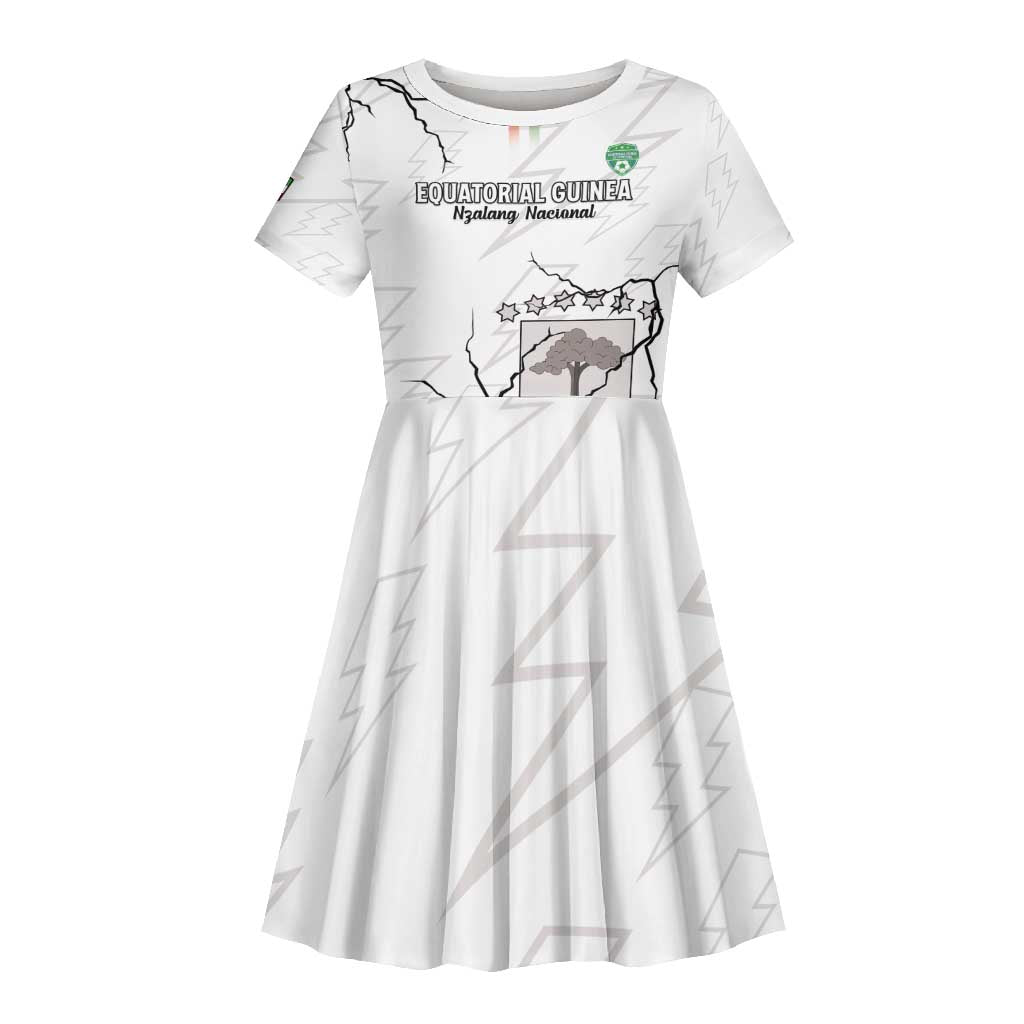 Custom Equatorial Guinea Football Kid Short Sleeve Dress Go Champions - White Version