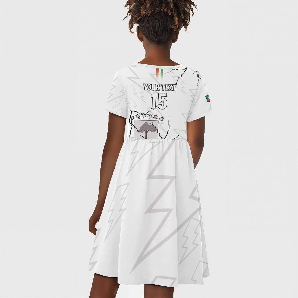 Custom Equatorial Guinea Football Kid Short Sleeve Dress Go Champions - White Version