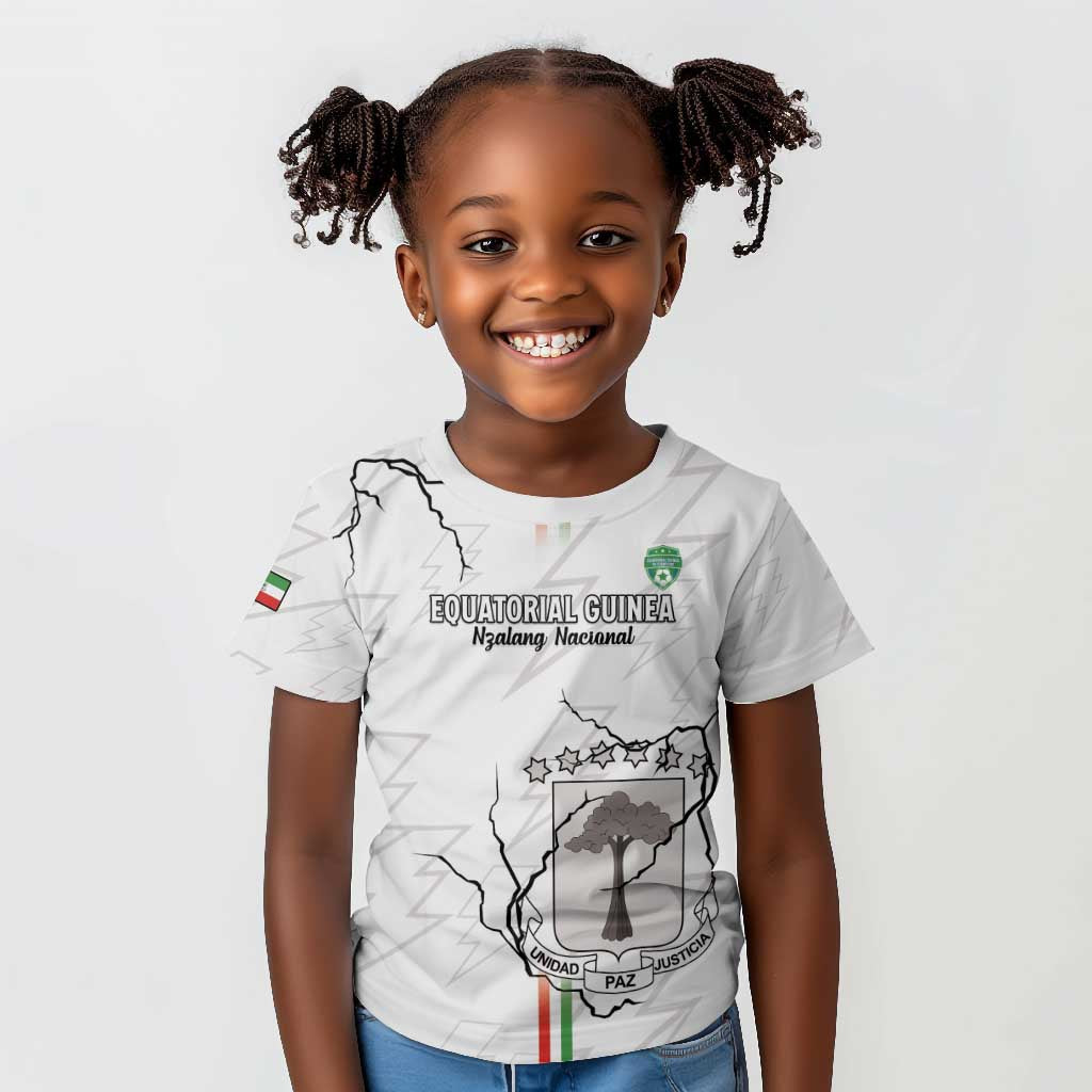 Custom Equatorial Guinea Football Kid T shirt Go Champions - White Version