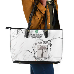 Custom Equatorial Guinea Football Leather Tote Bag Go Champions - White Version