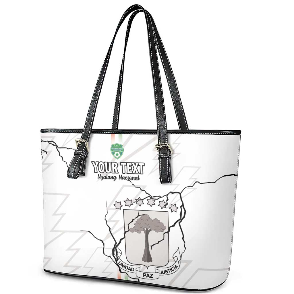 Custom Equatorial Guinea Football Leather Tote Bag Go Champions - White Version