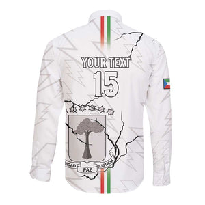 Custom Equatorial Guinea Football Long Sleeve Button Shirt Go Champions - White Version