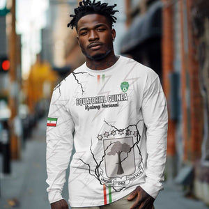 Custom Equatorial Guinea Football Long Sleeve Shirt Go Champions - White Version