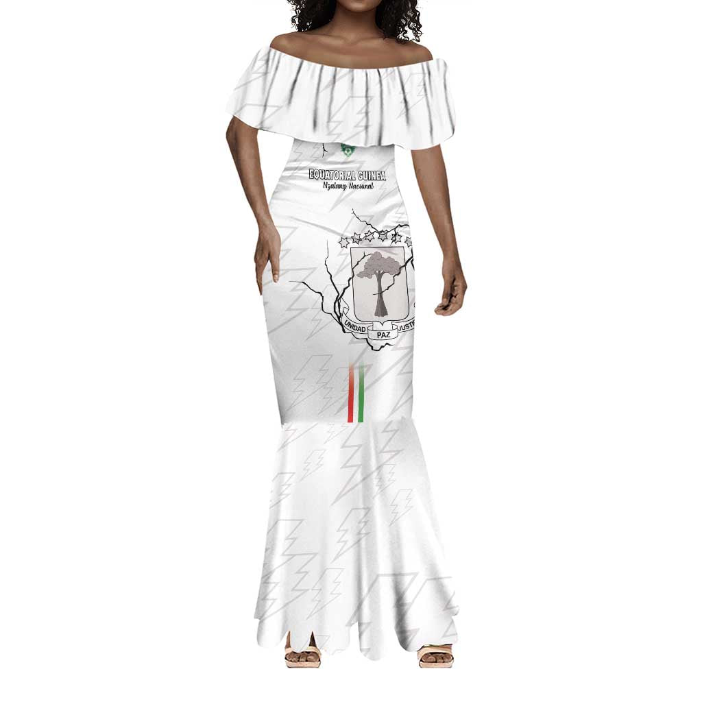 Custom Equatorial Guinea Football Mermaid Dress Go Champions - White Version