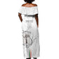 Custom Equatorial Guinea Football Off Shoulder Maxi Dress Go Champions - White Version