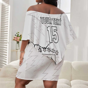 Custom Equatorial Guinea Football Off Shoulder Short Dress Go Champions - White Version