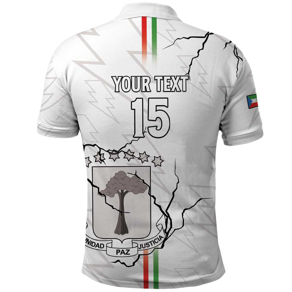 Custom Equatorial Guinea Football Polo Shirt Go Champions - White Version