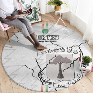 Custom Equatorial Guinea Football Round Carpet Go Champions - White Version