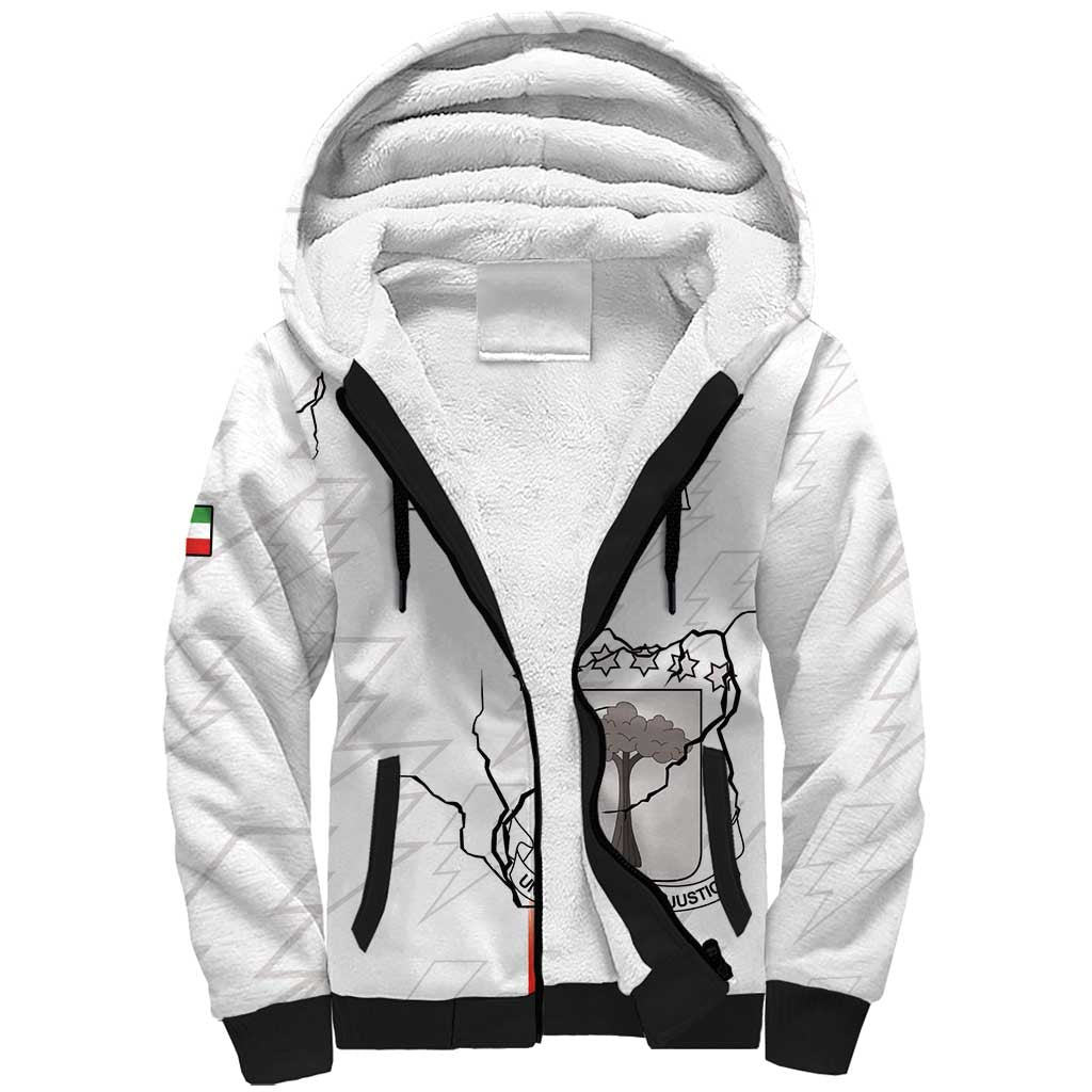Custom Equatorial Guinea Football Sherpa Hoodie Go Champions - White Version