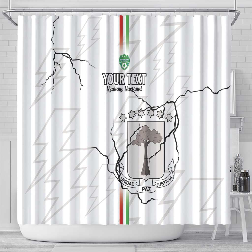 Custom Equatorial Guinea Football Shower Curtain Go Champions - White Version