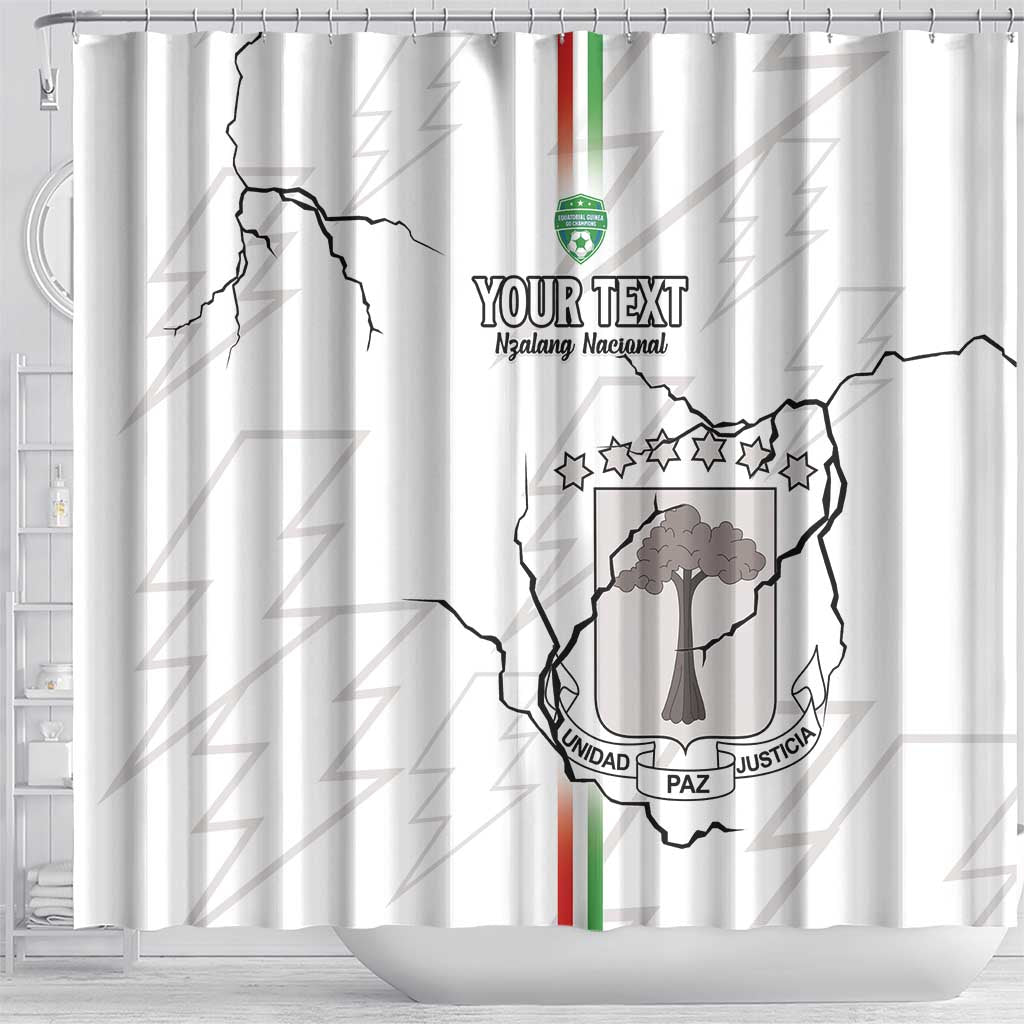 Custom Equatorial Guinea Football Shower Curtain Go Champions - White Version
