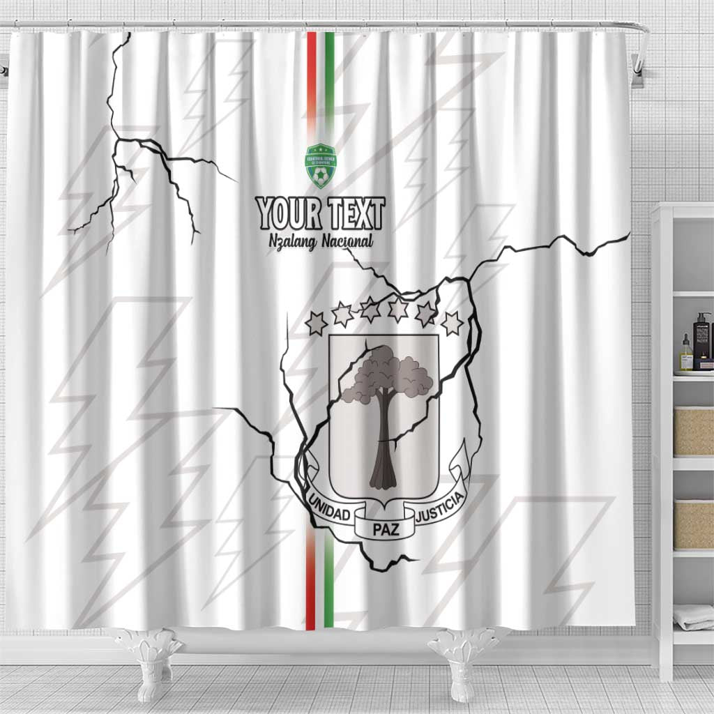 Custom Equatorial Guinea Football Shower Curtain Go Champions - White Version