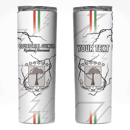 Custom Equatorial Guinea Football Skinny Tumbler Go Champions - White Version