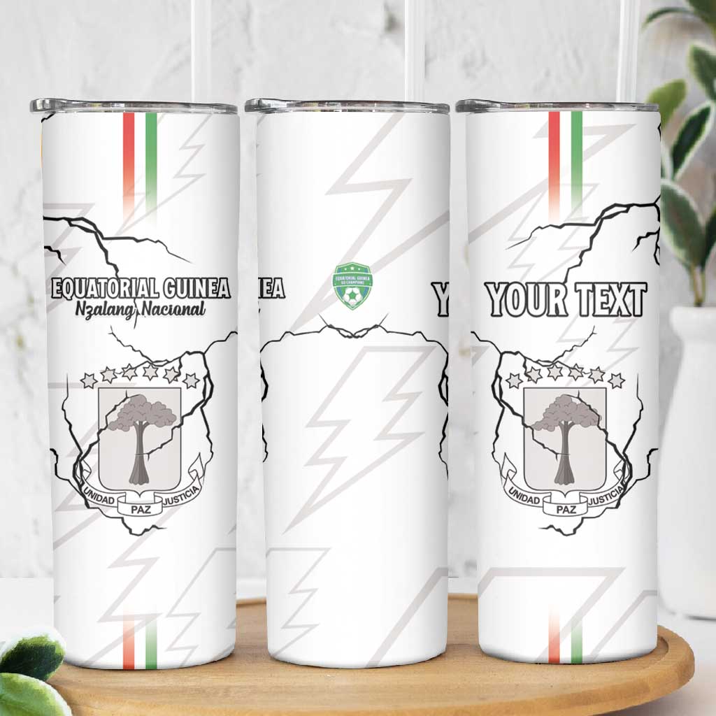 Custom Equatorial Guinea Football Skinny Tumbler Go Champions - White Version