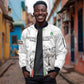 Custom Equatorial Guinea Football Sleeve Zip Bomber Jacket Go Champions - White Version