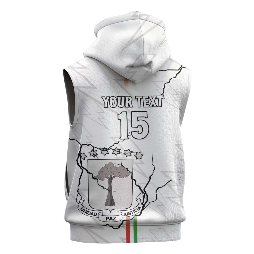 Custom Equatorial Guinea Football Sleeveless Hoodie Go Champions - White Version - African Pride