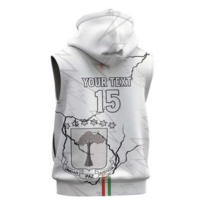 Custom Equatorial Guinea Football Sleeveless Hoodie Go Champions - White Version - African Pride
