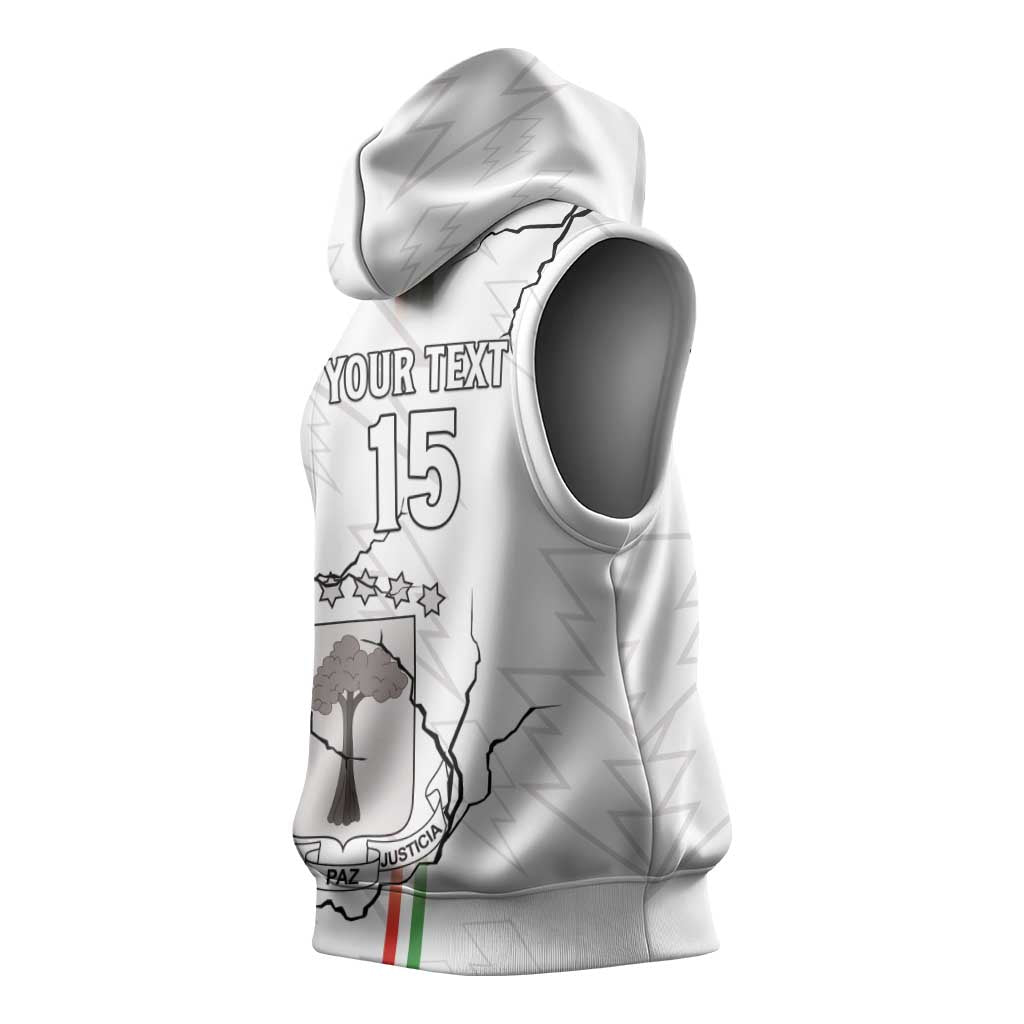 Custom Equatorial Guinea Football Sleeveless Hoodie Go Champions - White Version - African Pride