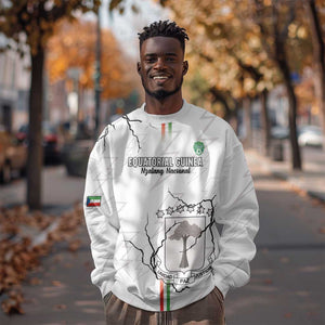 Custom Equatorial Guinea Football Sweatshirt Go Champions - White Version