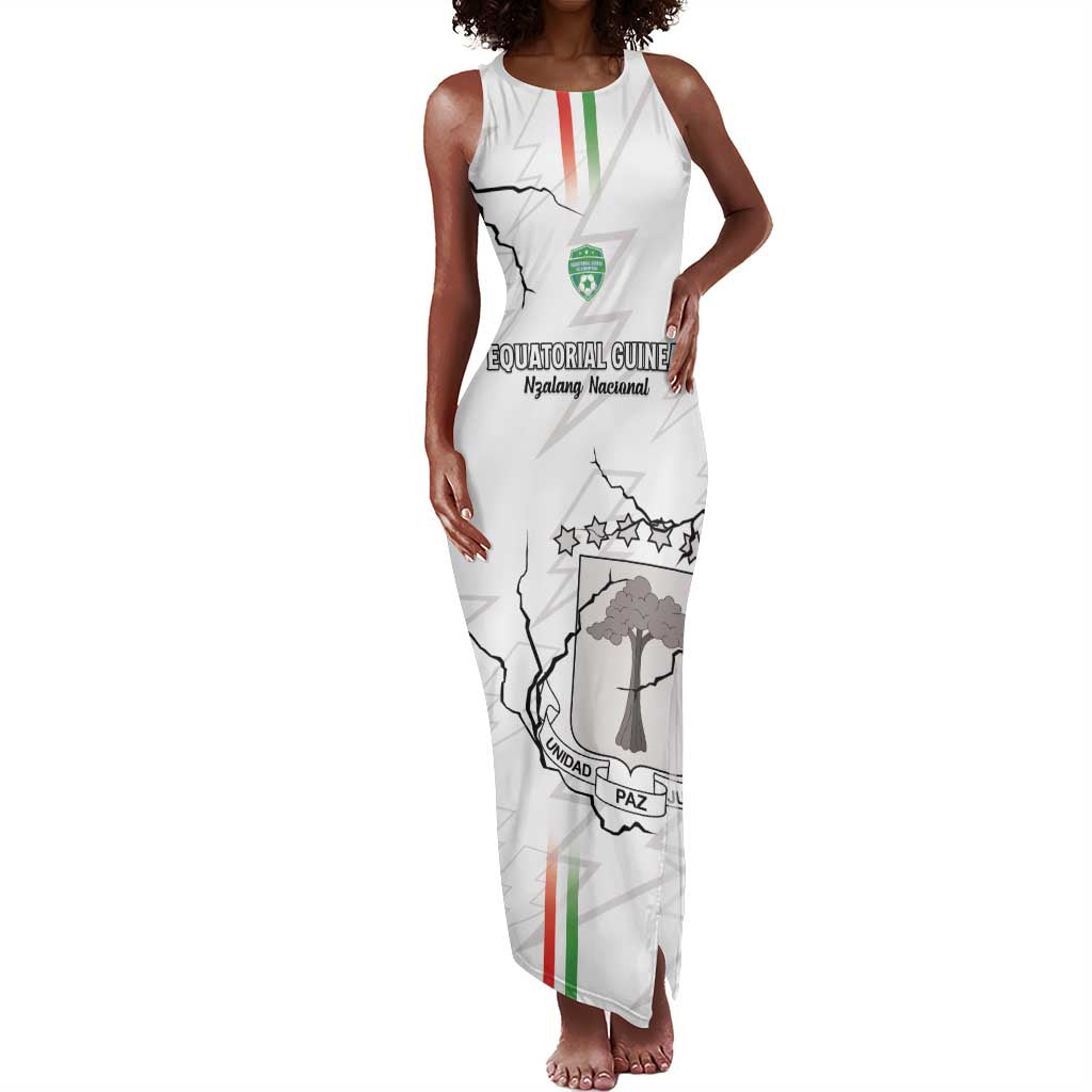 Custom Equatorial Guinea Football Tank Maxi Dress Go Champions - White Version